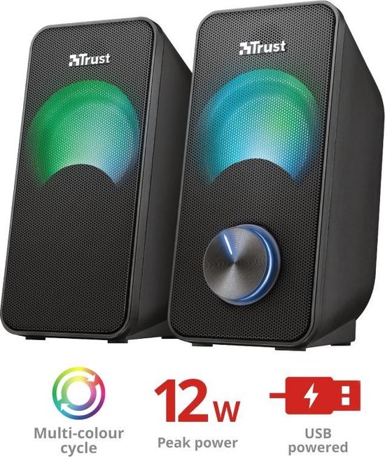 Trust Arys - Compacte 2.0 RGB Speaker - Zwart