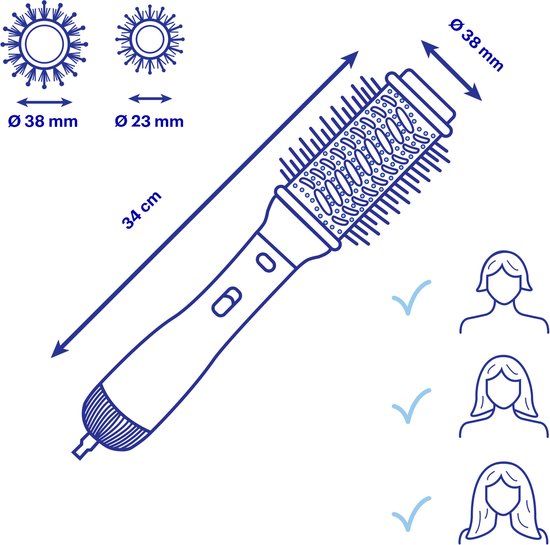 Braun Satin Hair 3 Airstyler BRAS330E Warme luchtborstel - Volume / Slag / Steil - 3 opzetstukken