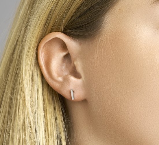 The Jewelry Collection - Oorknoppen Balkje - Zilver