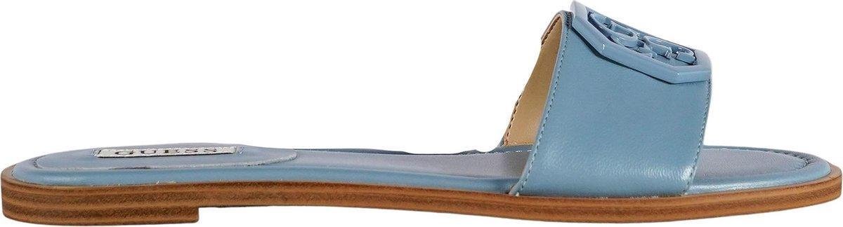 slipper, sandalen, open slip-on, blauw, kunststof/leermix