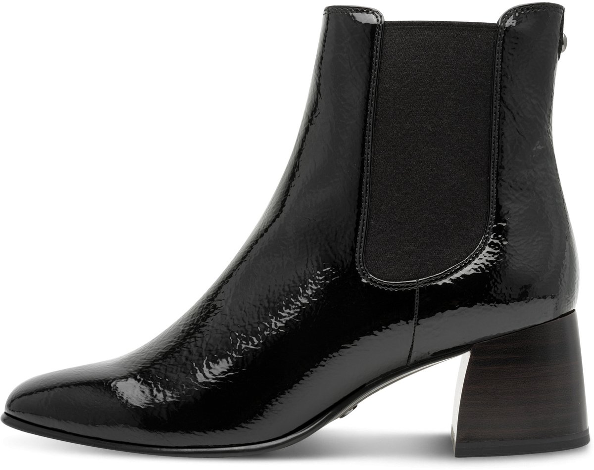 boot, ankle boot, chelsea boot, black, patent leather