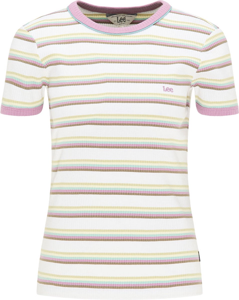 Lee Dames Stripe Tee shirt - Maat L - Gemengde Kleuren