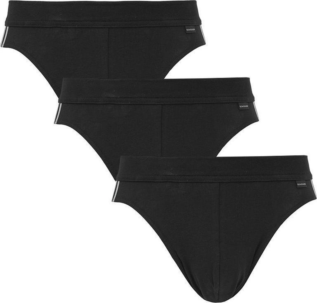 Schiesser Maat XL  Cotton Stretch Rio Heren Slip - 3 pack - Zwart