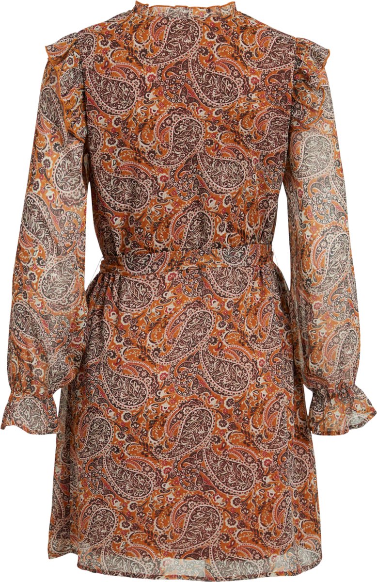 VILA - Maat 36 - VIFALIA PAISLEY L S SHORT DRESS SU LC Dames Jurk