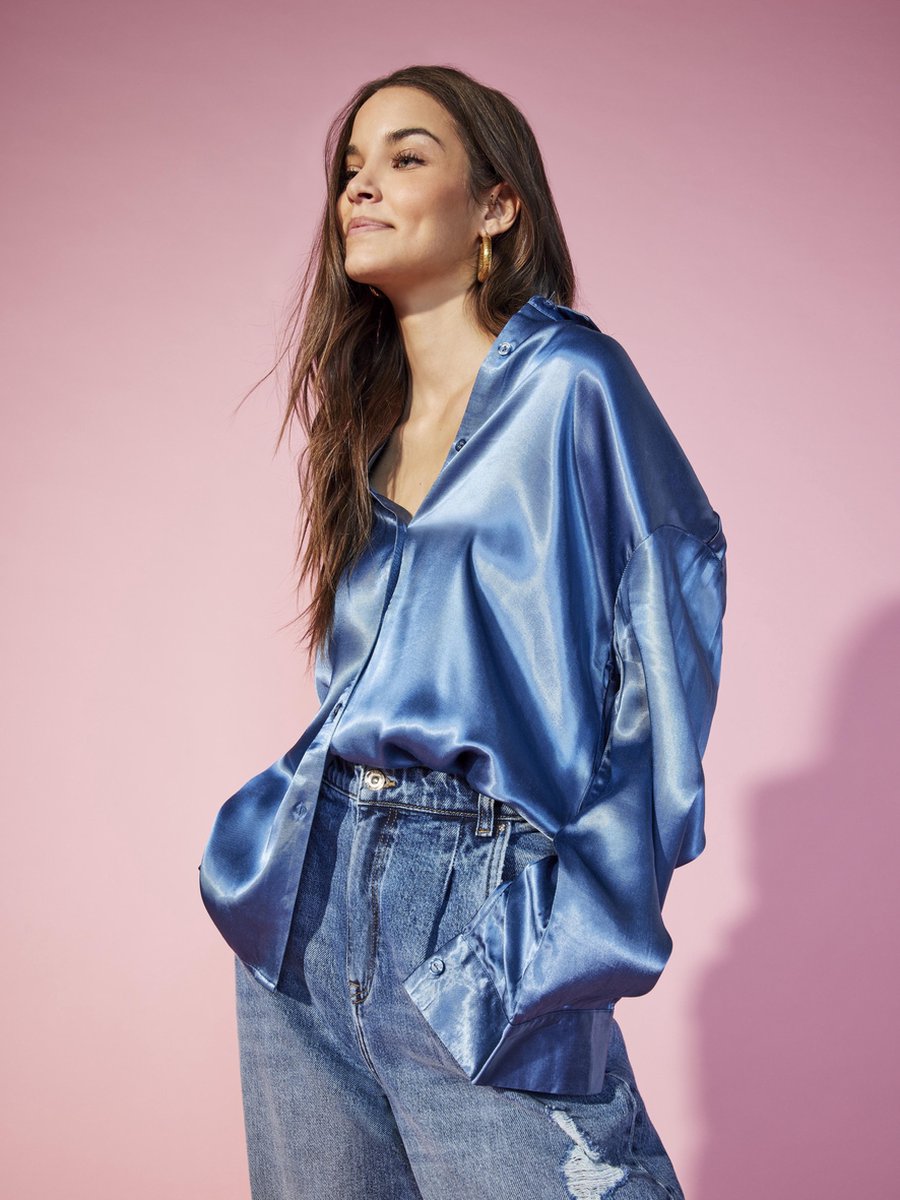 ONLY - Maat S - ONLJOJO BUTTON DNM SHIRT Dames Blouse