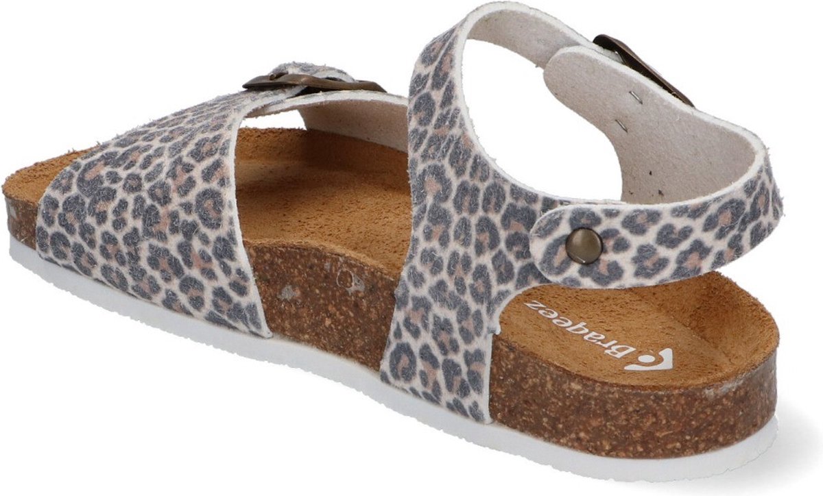 Braqeez - Maat 33 - Sally Spain Meisjes Sandalen - Print - Leer - Gesp