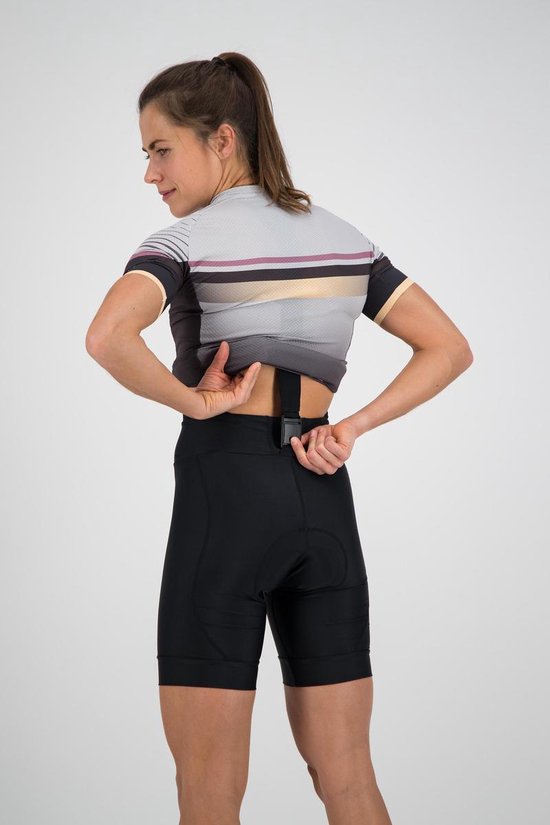Rogelli Dames Wielerbroek met Bretels Detach - Zwart - Maat L
