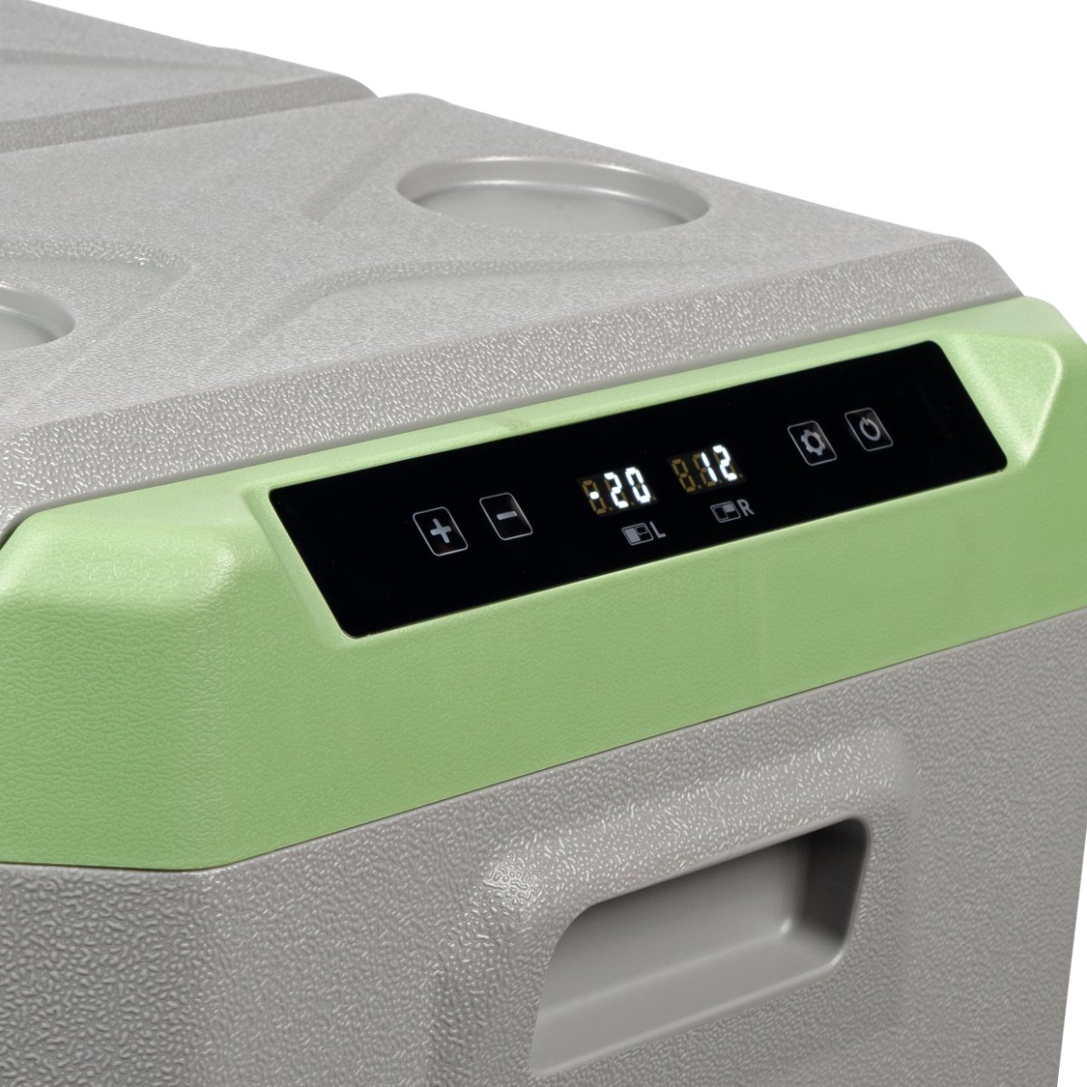 Steamy-E Elektrische Compressor Koelbox - Dual Compartment - Tegelijk koelen en vriezen - 40 liter - 12V en 230V - voor auto en camping - Grijs