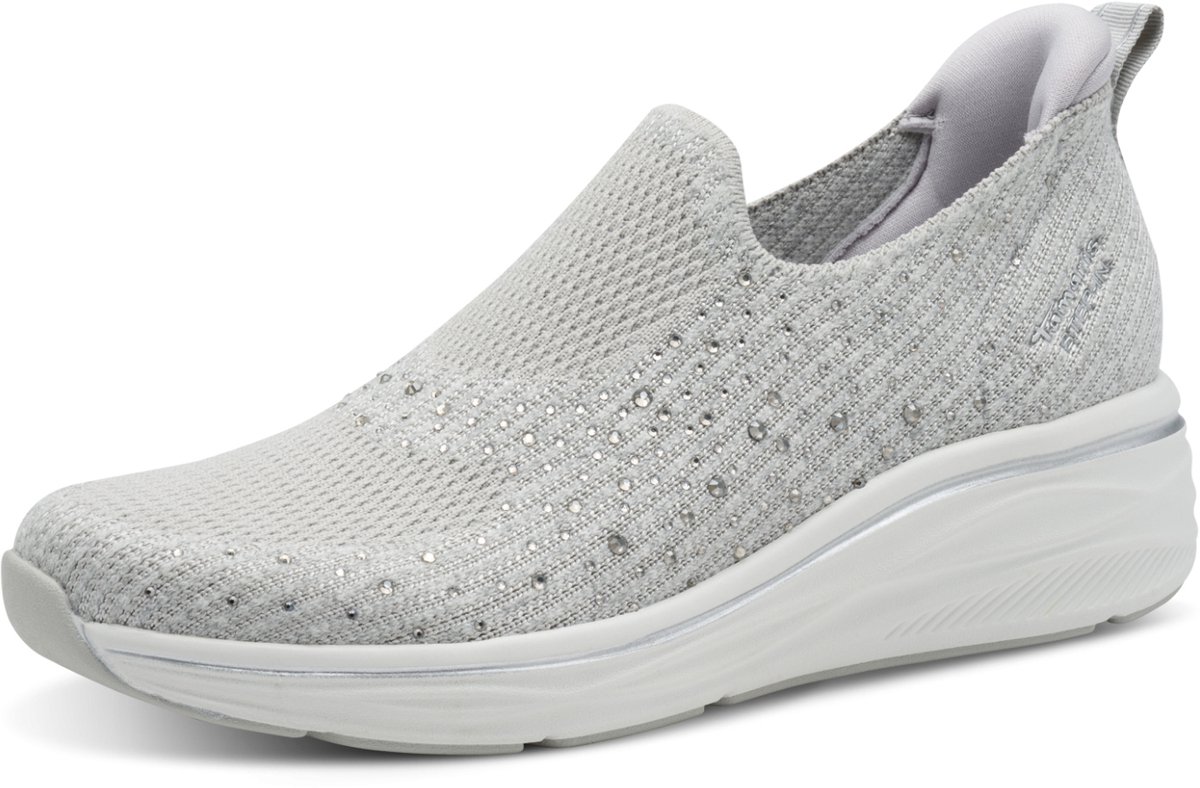 skoen, slip-on, mesh, glitters, platvormzolen