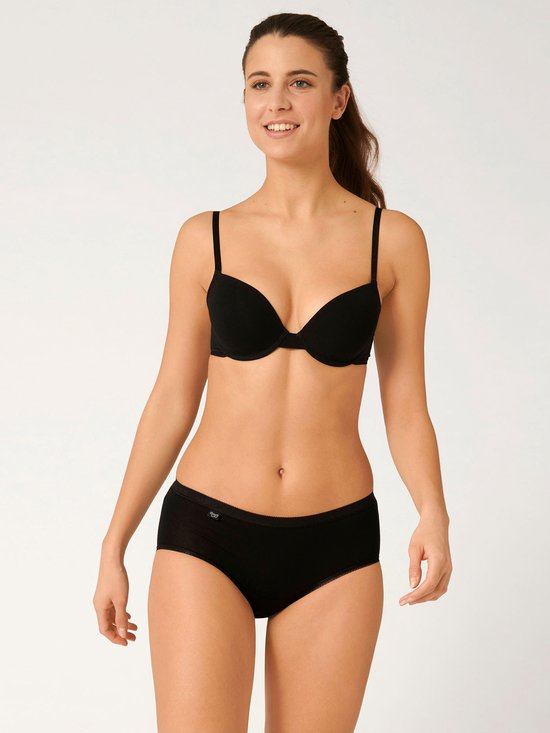 sloggi - maat 44 - Basic+ Dames Midi slip - 4-pack - Zwart