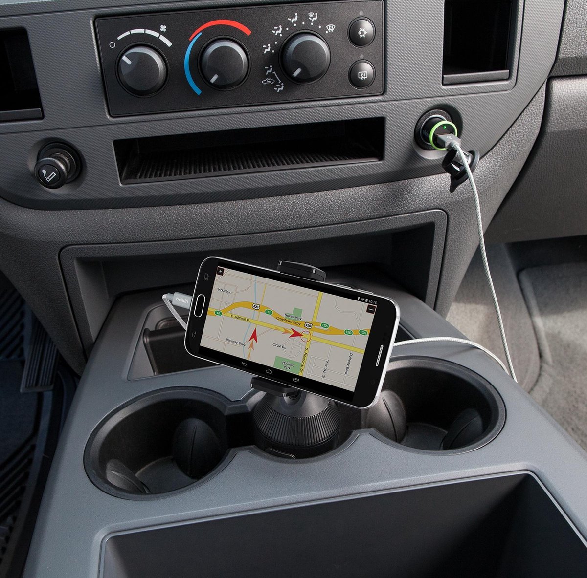 Belkin Telefoonhouder auto - bevestiging in bekerhouder - Zwart