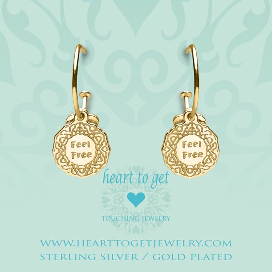 Heart to Get 925 Sterling Zilveren Goudkleurige Bohemian Coin Feel Oorbellen