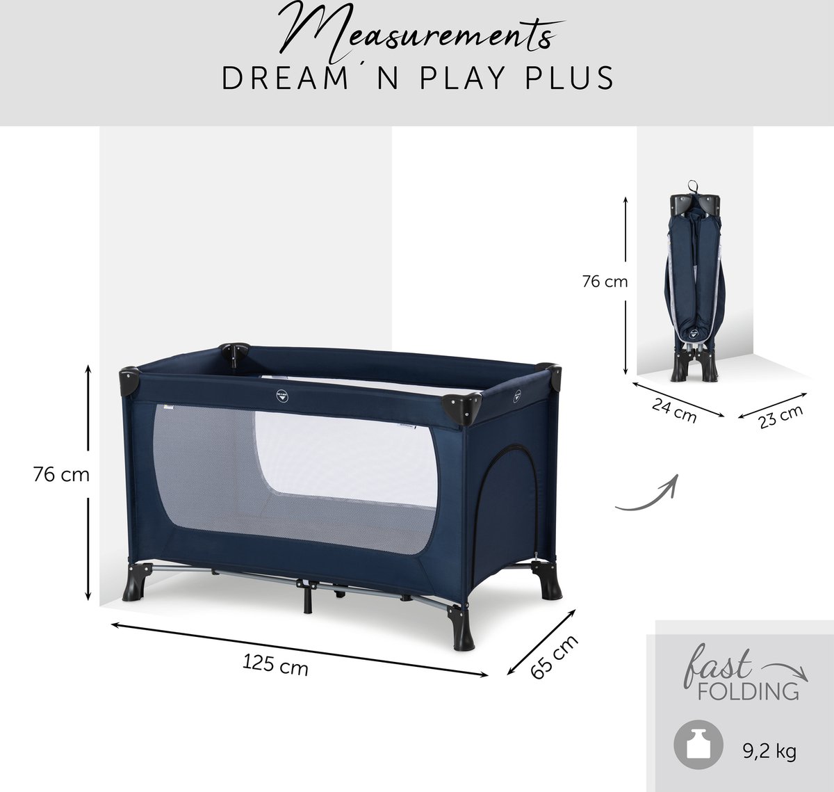 Hauck Dream N Play Plus Campingbedje - Navy