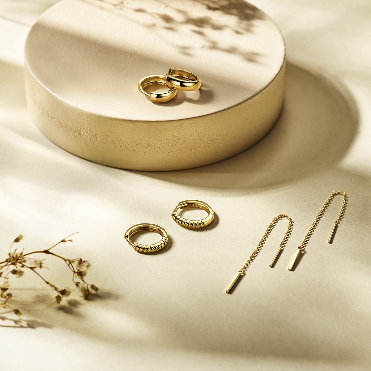 Sparkle14 Balkje Dames Doortrekoorbellen - 70 mm