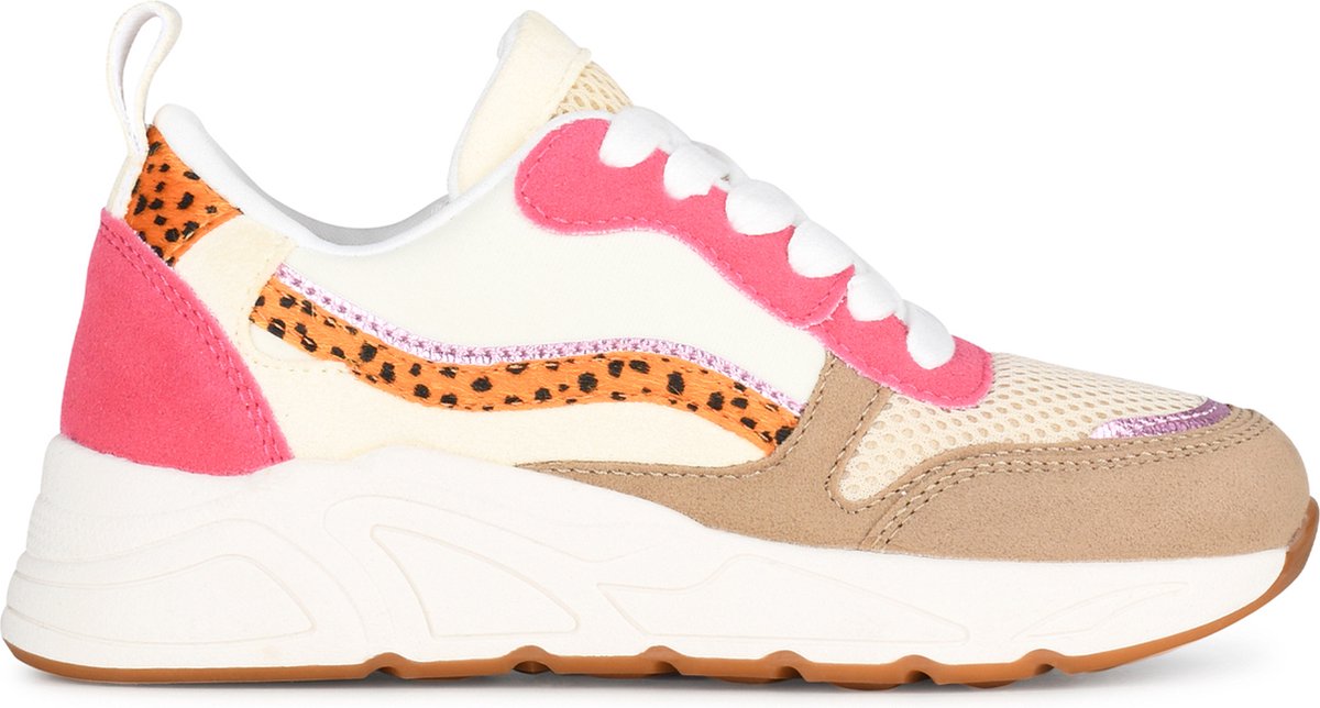 POSH by Poelman - maat 38- CAROCEL Dames Sneakers - Beige met combinatie