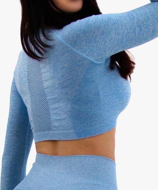 FORZA - maat L - NAADLOZE CROP TOP - OCEAN BLUE