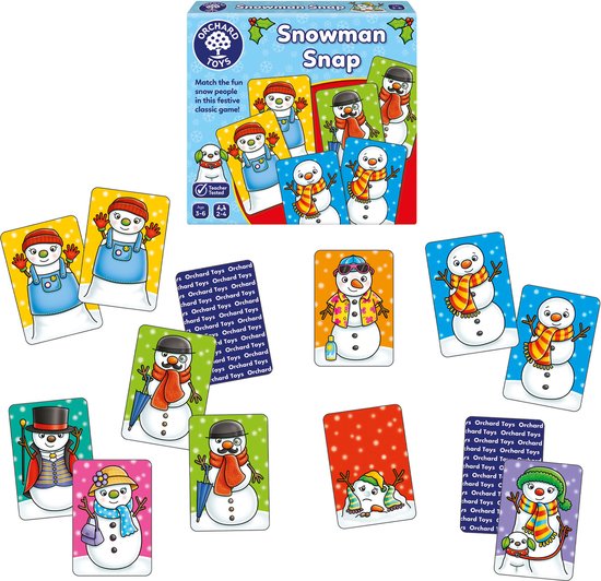 Orchard Toys - Snowman Snap - Mini Game - kort en compact sneeuwpop spel  - vanaf 3 jaar