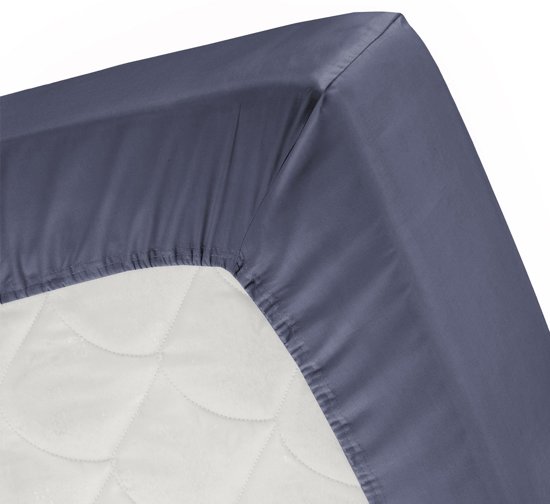 Damai - Hoeslaken (tot 15 cm) - Katoen - 70 x 150 cm - Dark blue