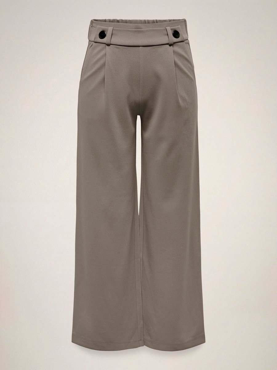 broek, wijd, flared, tailleband, taupe