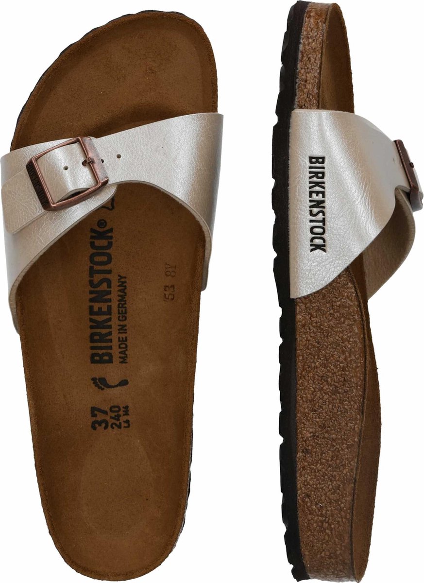 Birkenstock - maat 38 - Madrid Dames Slippers Small fit  - White