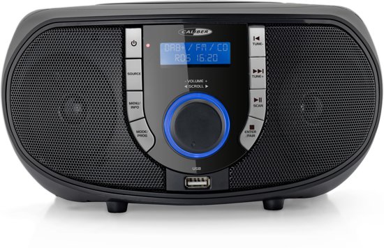 Caliber HBC433DAB-BT - Portable radio CD speler met DAB+ - Zwart