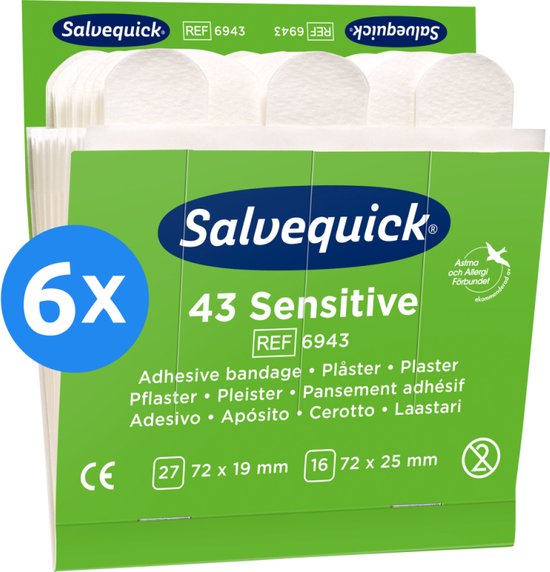 Salvequick 6943 navulling Non-Woven pleisters 6 X 43 stuks