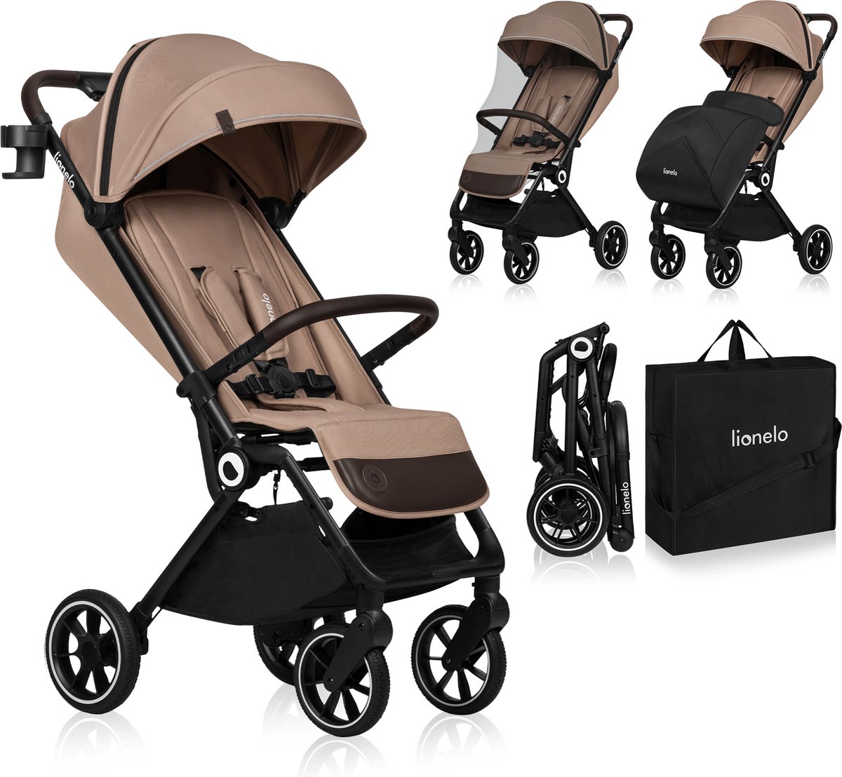 Kinderwagen, Buggy, 4-wiets, Draaggewicht, opvouwbaar