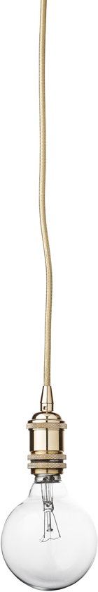 Bloomingville - Goud Finish Socket w/ Goud col. Textile Cord L3 m