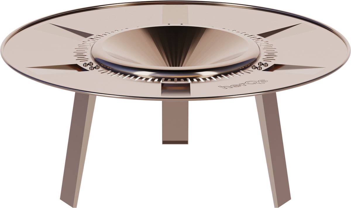 tafel, kandelaartafel, ronde tafel, koperkleur, glasachtig