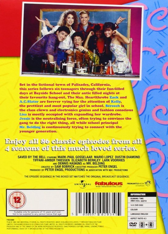 Saved by the bell the complete collection seasons 1-4 (import) Geen ondertiteling