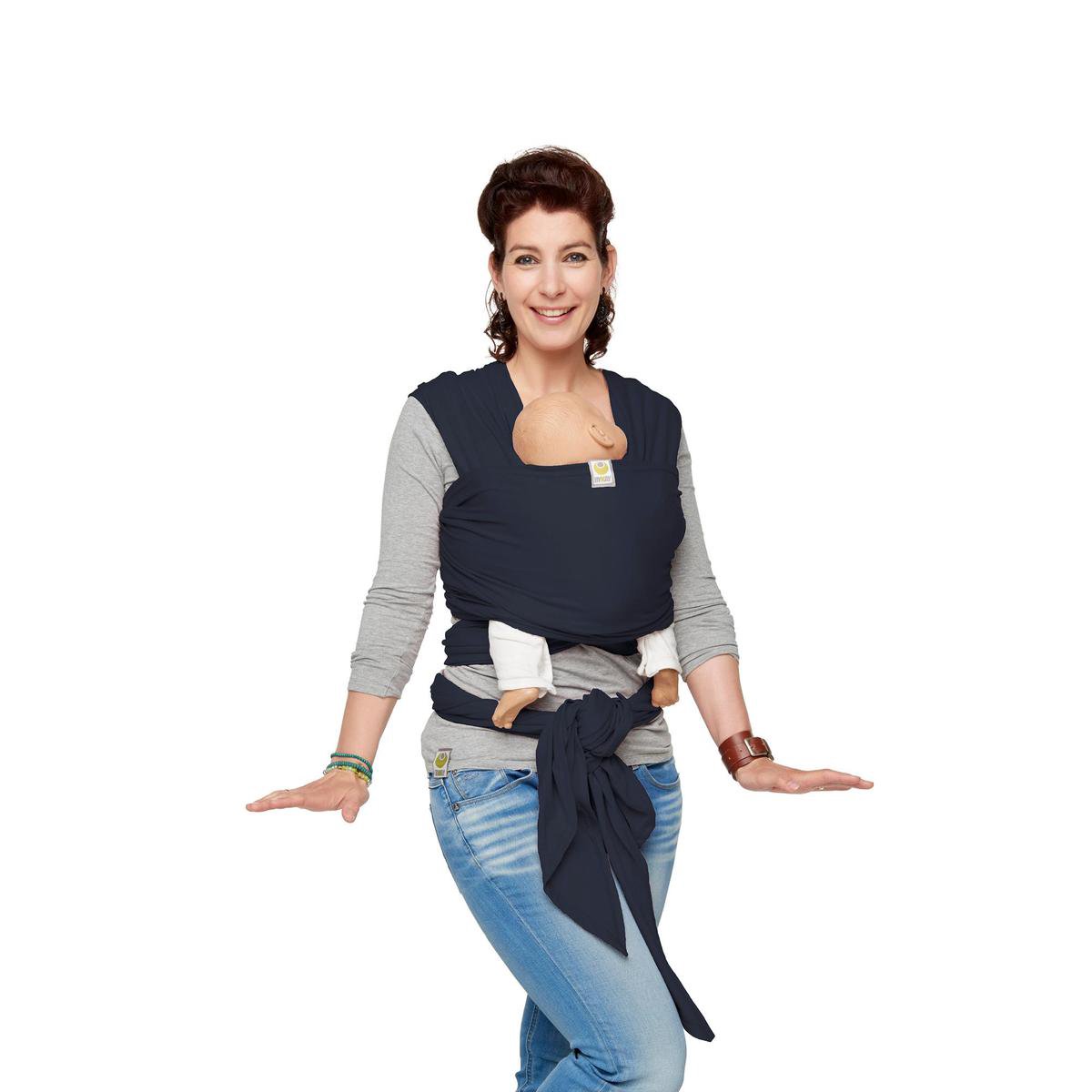 ByKay - Draagdoek - Rekbaar - Blauw - Maat M - Organic katoen - Stretchy Wrap Deluxe