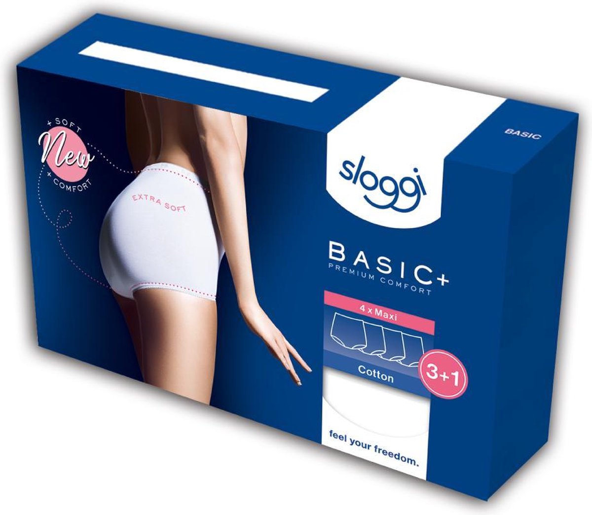 Sloggi - Maat 44 - Basic Maxi 4pack Dames  - Zwart