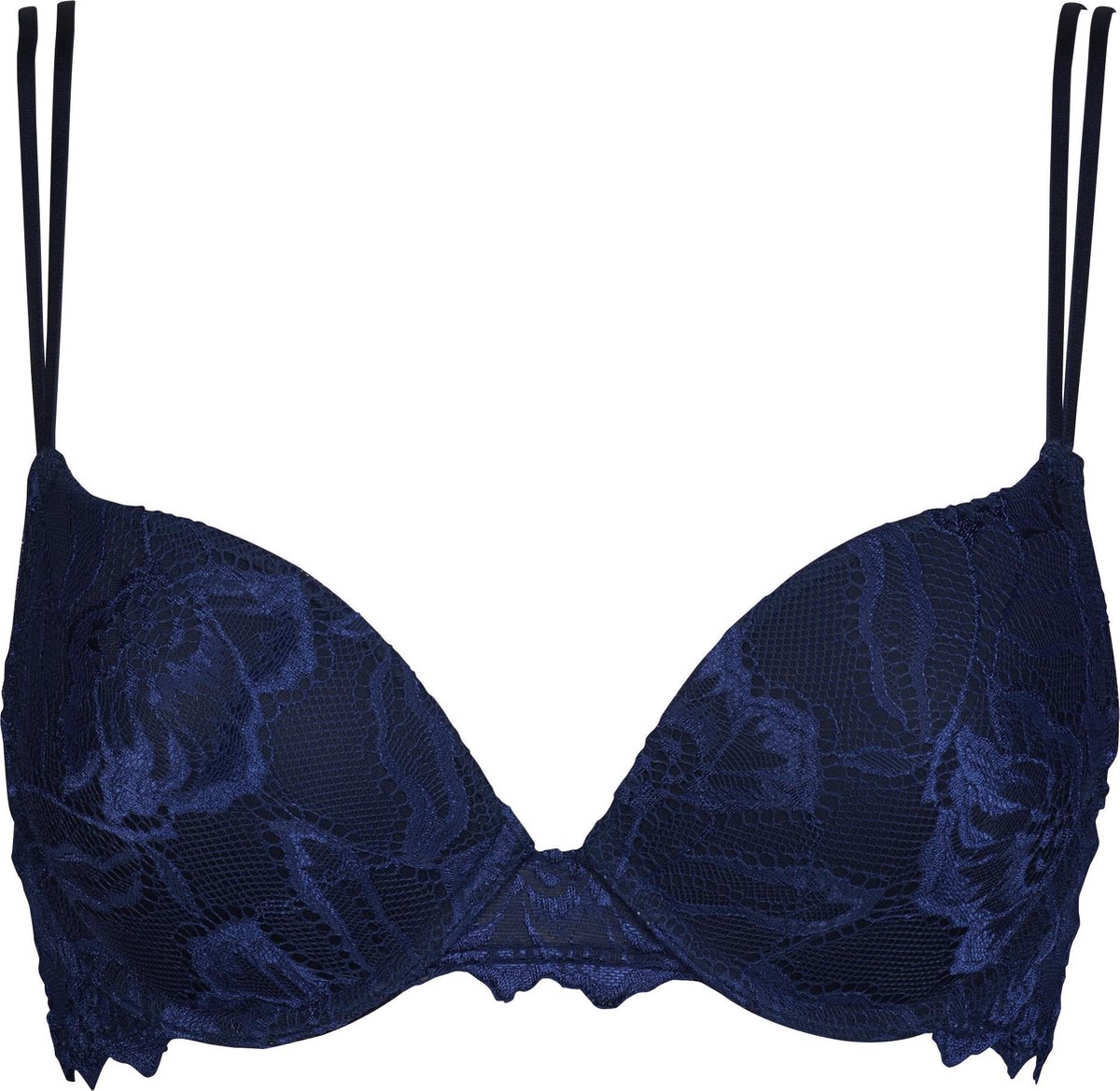 lingerie, bh, lace, navy, double straps