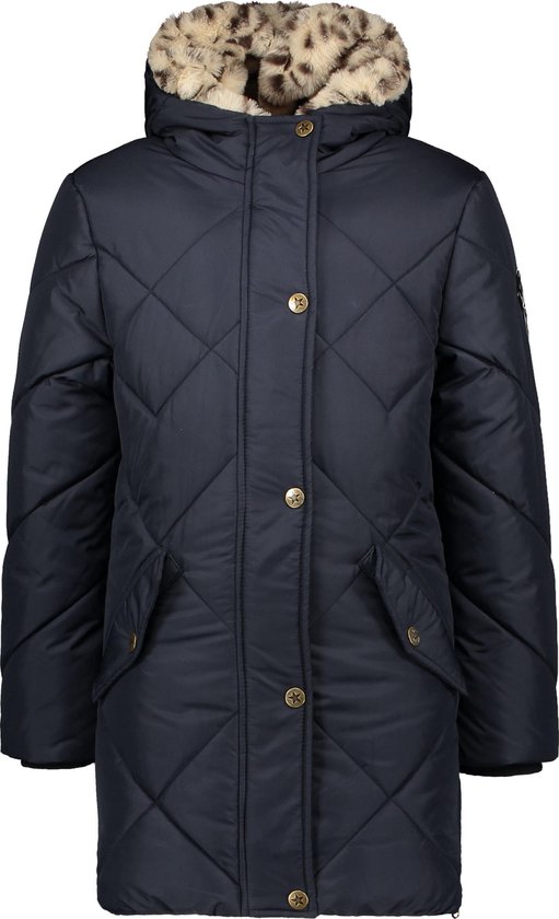 Flo-Meisjes-Winterjas-Navy-Maat-128 Flo - Maat 128 - Meisjes Winterjas - Navy