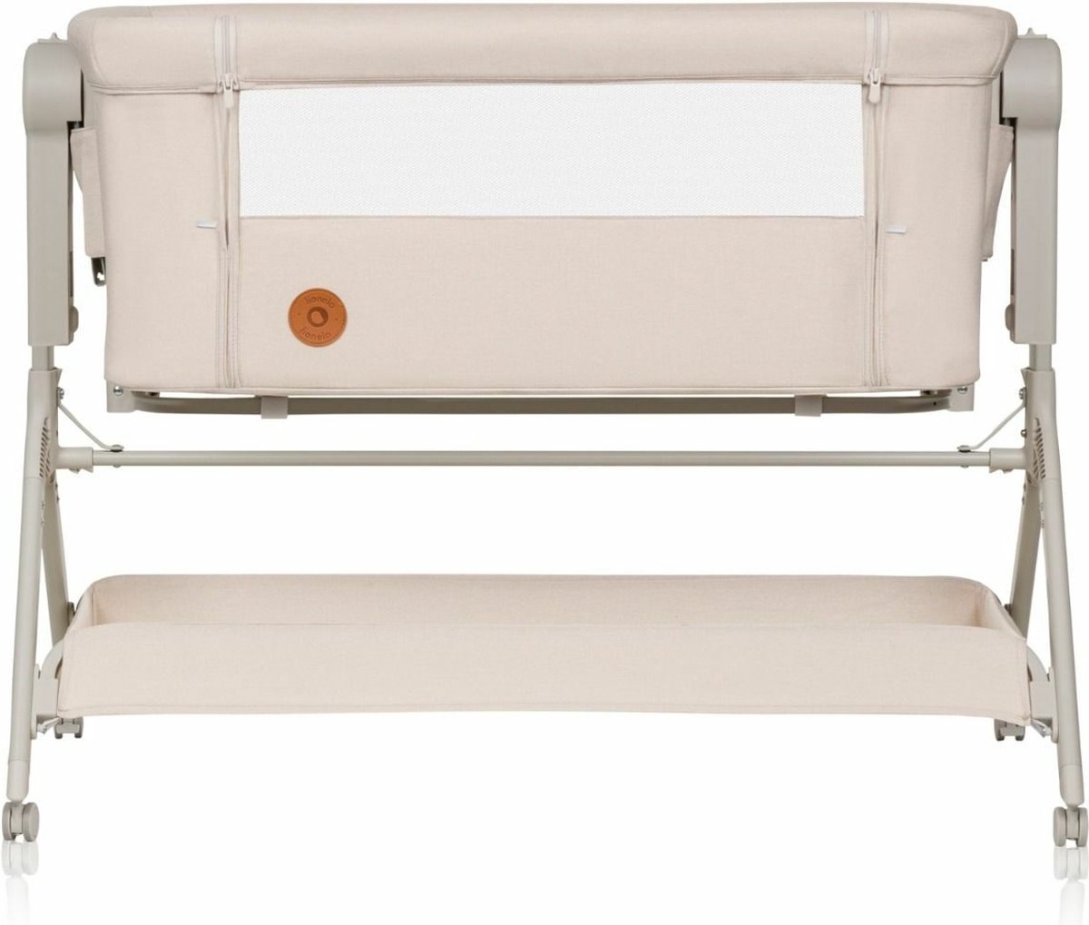 Lionelo Leonie Plus - Co-Sleeper 3 in 1 Wieg en Babybed – Kinderbed tot 9 kg – Hoogteverstelling in 6 Niveaus – Schommelfunctie – T25 Matras – Opbergmand – Wielen – Afneembare Hoezen