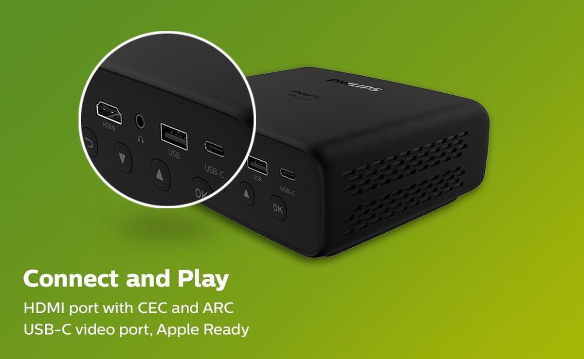 Philips PicoPix MICRO 2 PPX340 - HD Mini Beamer - Ingebouwde Accu - 2021 uitvoering