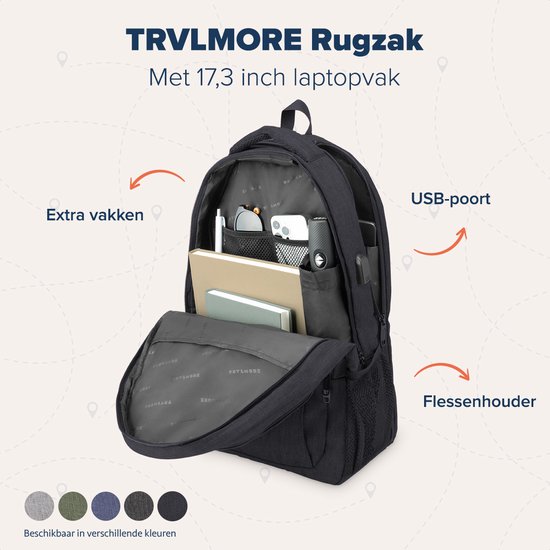 Rugzak - 36L - 17,3 inch - Laptop Rugtas - Schooltas - Unisex