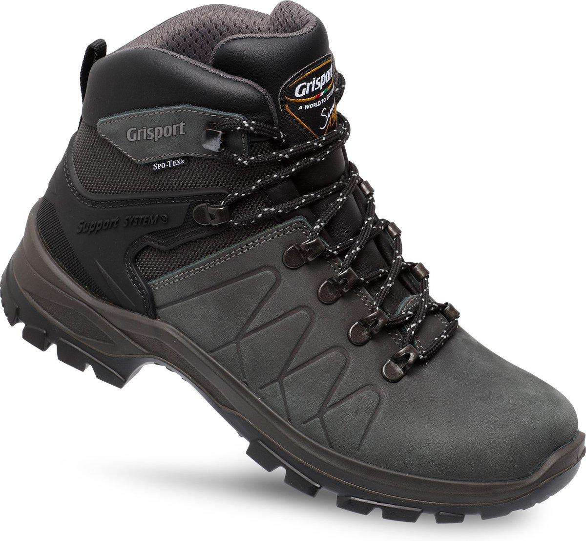 hike boot, black boot, grip sole, ankle boot, lacing system
