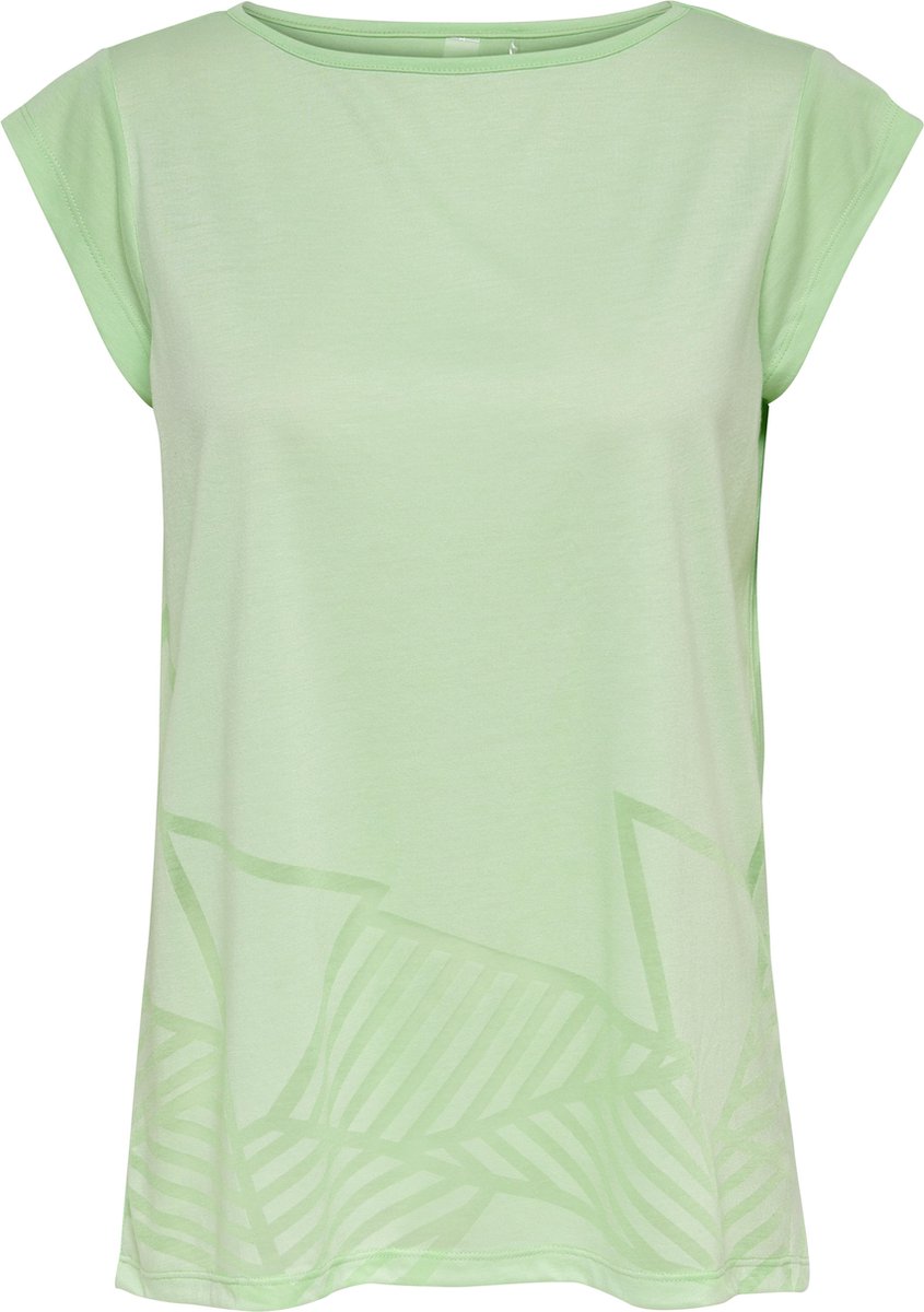 t-shirt, top, groen, oval-sleeve? not, patroon niet duidelijk