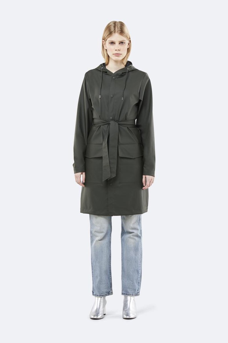 jacket, parka, hooded, belt, pockets