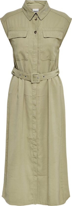 Only Maat 42 Jurk Onlaris Life S/l Long Dress Pnt 15256317 Trench Coat Dames