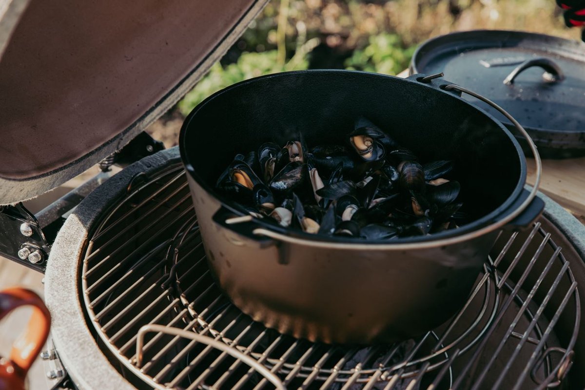 mossel, mosselringen, grill, pot, barbecue