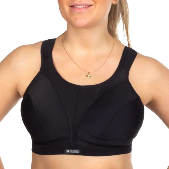 sportbeha, bralette, zwart, vrouwen, antislipbanden