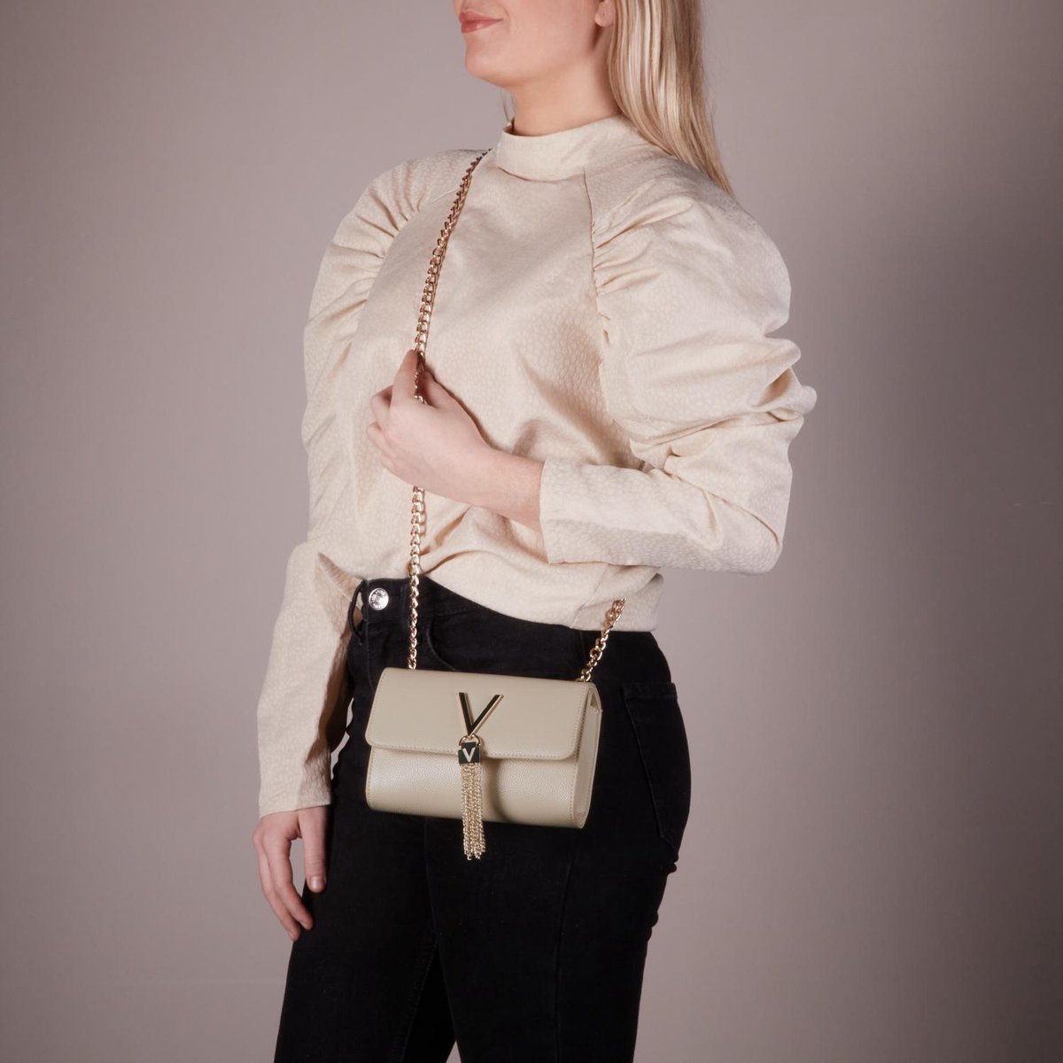 Valentino Bags Divina S Clutch - Beige