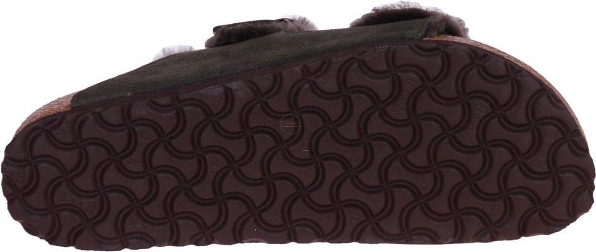 Birkenstock Arizona VL Lammfell Narrow Unisex Pantoffels - Mocha - Maat 38