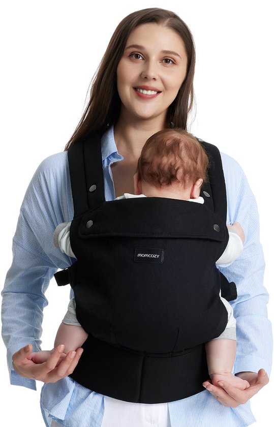 baby carrier, baby carrier wrap, front carrier, black carrier, maternity accessory