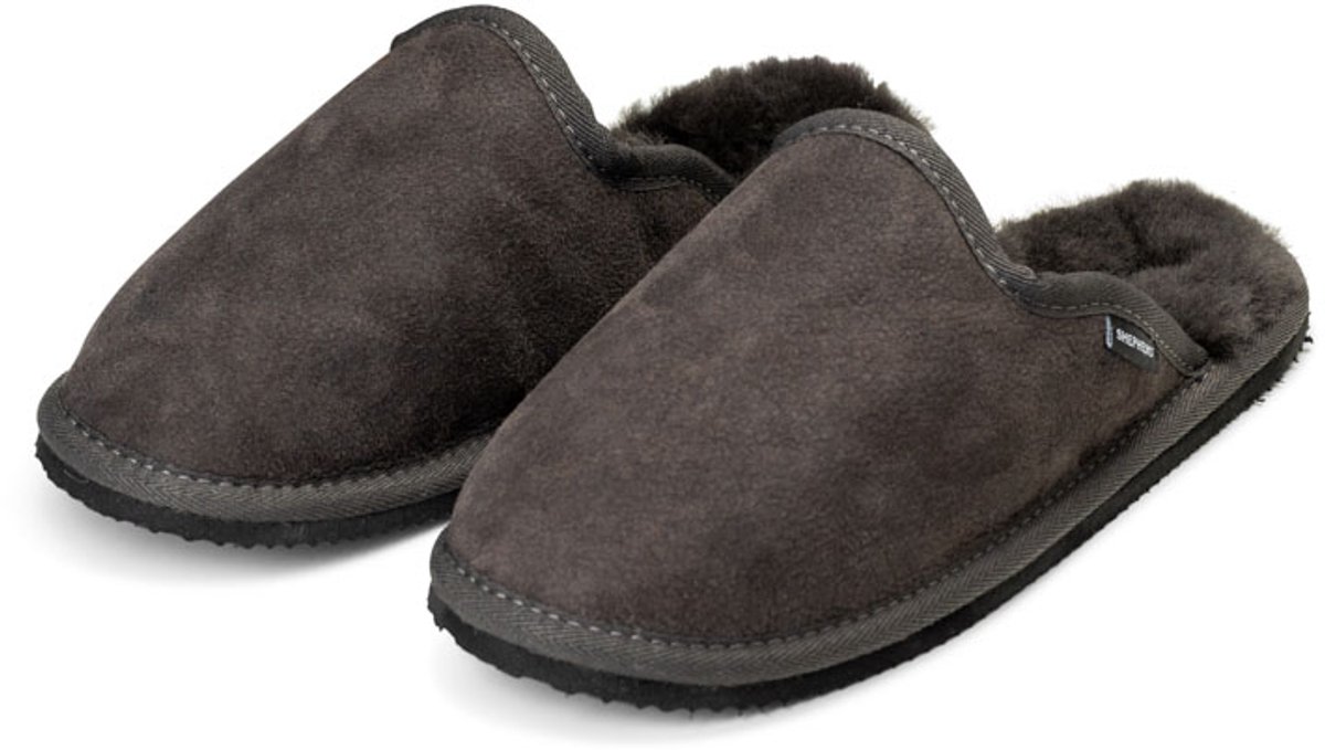 slippers, moccasins, furry, suede, gray