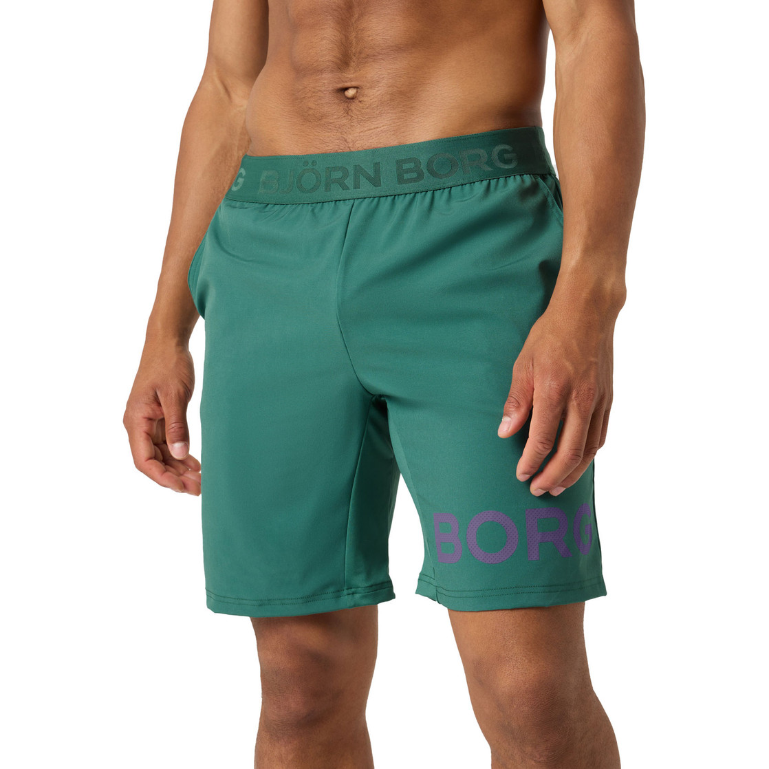 shorts, boardshorts, groen, elastische-band, logo-zichtbaar