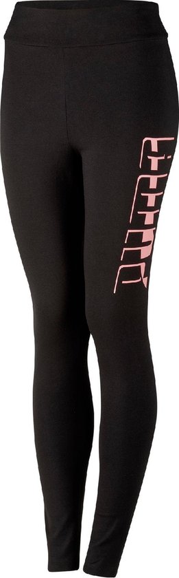 legging, zwart, slim-fit, logo, athleisure