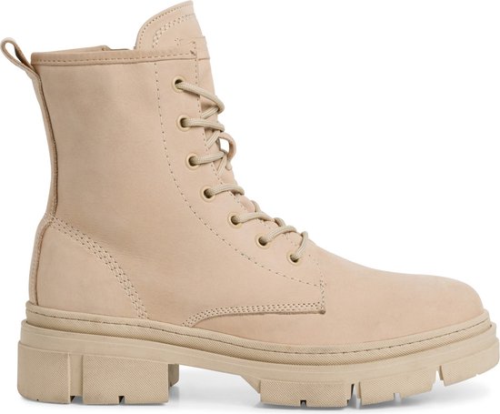 laarzen, boots, beige, lederlook, klittenzool